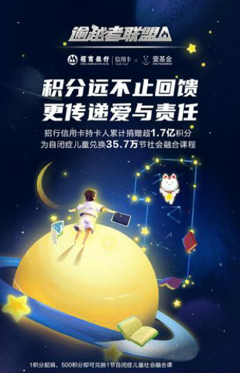 招行信用卡“小积分 微慈善”众筹平台温暖自闭症儿童